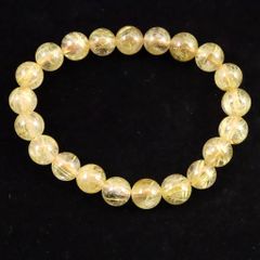 高透明 ゴールドルチルクォーツ ブレスレット 7mm 内径16cm 金針ルチル