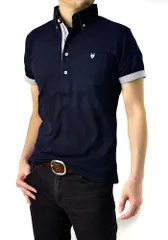 【スピード発送】(フラグオンクルー) ポロシャツ/メンズ/半袖/ボタンダウン/ジャガード/シャドーアーガイル/BDポロシャツ CREW] / ON B0M [FLAG