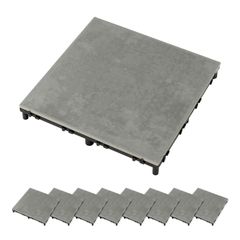 【24時間以内発送】ダークグレー 9枚組 磁器 敷くだけデッキ 敷くだけタイル 磁器タイル DIY ベースアップ エクステリア ガーデンタイル ジョイントタイル タカショー JBG-BCDG/9S
