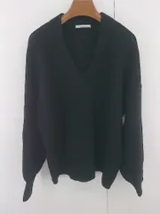 ◇ KBF アーバンリサーチ Vネック オーバーサイズ バルーンスリーブ ニット セーター サイズONE ブラック レディース E  【1305160008095】