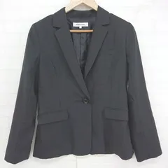 ◇ ◎ NATURAL BEAUTY BASIC 通勤 シングル 長袖 テーラード ジャケット サイズL ブラック レディース E  【1305160007975】