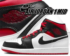 ナイキ エアジョーダン 1 ミッド NIKE AIR JORDAN 1 MID white/gym red-black dq8426-106 スニーカー ジムレッド ブラック ホワイト AJ1
