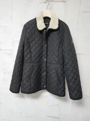 ラルフローレン ブラック キルティング ジャケット ファー カラ