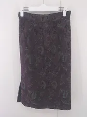 ◇ ROPE PICNIC 総柄 ジャガード シック 膝下丈 ナロー スカート サイズ38 ボルドー パープル系 レディース E  【中古】 【1305160016328】