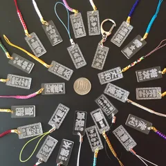 千社札風  ストラップ・キーホルダー ◇ ２個セット ★700円★