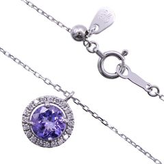 ネックレス K18WG タンザナイト0.72ct ダイヤモンド0.09ct - メルカリ