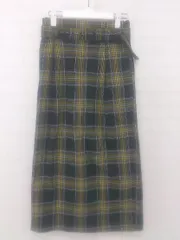 ◇ ◎ LOWRYS FARM ウエストベルト付き ロング チェック スカート サイズM ブラック イエロー レディース E  【中古】 【1305160021254】