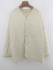 ◇ Ungrid アングリッド 中綿 長袖 キルティング ノーカラー ジャケット サイズ F アイボリー レディース E  【1305160021162】