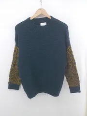 ◇ KBF ケービーエフ URBAN RESEARCH 柄 ハイネック 長袖 ニット セーター サイズOne ネイビー イエロー系 レディース E  【1305160023982】