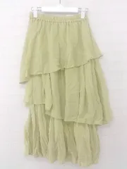 ◇ one after another NICE CLAUP ウエストゴム ロング ティアード フレア スカート サイズ F イエロー系 レディース E  【1305160027720】