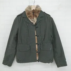 ◇ MACPHEE マカフィー ラビットファー 大人女子 長袖 ジャケット コート サイズ38 ダークグリーン系 レディース E  【1305160029946】