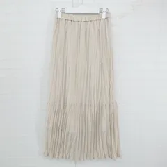 ◇ LOWRYS FARM ローリーズファーム ウエストゴム シフォン ロング プリーツ スカート サイズ F アイボリー系 レディース E  【1305160028284】