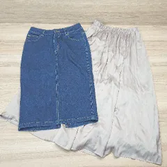 ◇ 《 naturalbeautybasic まとめ2点セット サイズS　デニム スカート ウエストゴム スカート レディース 》 E  【1305180000574】