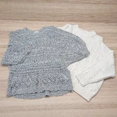 ◇ 《 earth music&ecology まとめ2点セット サイズ混合 透かし編み ケーブル ハイゲージ セーター レディース 》 E  【1305180000550】