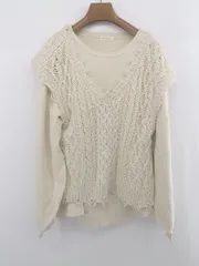 ◇ apres jour mignon シンプル 綺麗め カジュアル ニット セーター ニット ベスト サイズF ベージュ レディース E  【1305180002233】