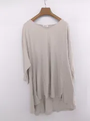 ◇ LEPSIM レプシィム Vネック シンプル ロング丈 カジュアル 七分袖 チュニック サイズF ベージュ レディース E  【1305180001724】