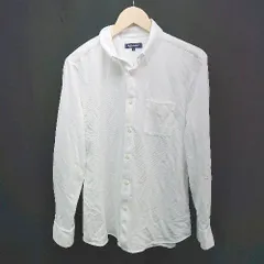 ◇ BlueStandard ブルースタンダード 無地 シンプル 胸ポケット 長袖 シャツ サイズL ホワイト メンズ レディース E  【1305180003636】