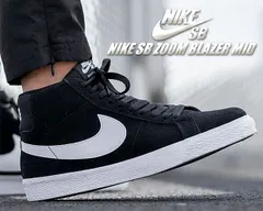 ナイキ エスビー ズームブレザー ミッド NIKE SB ZOOM BLAZER MID black/white-wht-wht 864349-002 スケートボード スニーカー ブラック ホワイト