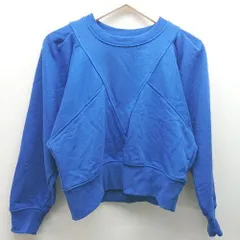 ◇ earthmusic&ecology クルーネック 無地 シンプル 長袖 トレーナー サイズF ブルー レディース E  【1305180004442】