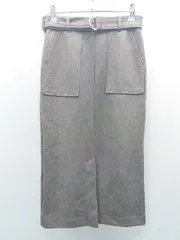 ◇ nanouniverse　ナノユニバース ウエストゴム 綺麗め 無地 ロング丈 タイト スカート サイズF ブラウン系 レディース E  【1305180004404】