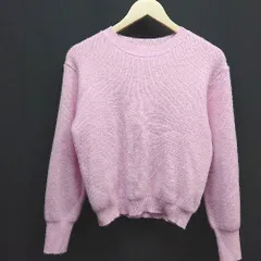 ◇ via.j ヴィアジェイ クルーネック 無地 シンプル 長袖 ニット サイズONE ピンク レディース E  【1305180004190】