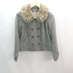 ◇ MAJESTIC LEGON マジェスティックレゴン フェイクファー 裏地あり 長袖 コート サイズM グレー系 レディース E  【1305180005500】