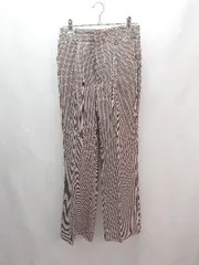 ◇ tiptop ティップトップ 千鳥格子柄 センタープレス セミフレア 綺麗め スラックス サイズＭ ブラウン系 レディース E  【1305180005999】