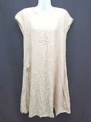 ◇ SEVENDAYS SUNDAY カジュアル シンプル ゆったり 襟ゴム - ロング ワンピース サイズＭ ベージュ レディース E  【1305180007016】