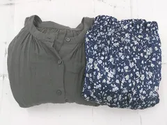 ◇ 《 GLOBAL WORK まとめ商品2点セット サイズM 花柄 フラワー フロントボタン チュニック/スカート レディース 》 E  【1305180009096】