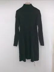 ◇ 新品 GRL グレイル ハイネック リブニット タイト 大人 シンプル 長袖 膝丈 ワンピース サイズM ブラック レディース E  【1305180008792】