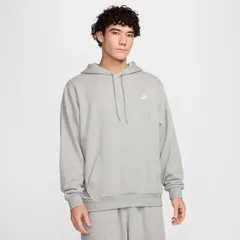 NIKE(ナイキ) ナイキ クラブ FT オーバーサイズ プルオーバー L/S フーディ ウェア スウェットシャツ HJ1817、(063)Dグレーヘザー/グレー