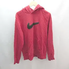 ◇ NIKE　NIKE ナイキ かっこいい 裏微起毛 オーバーサイズ 長袖 パーカー サイズL レッド メンズ E  【1305180009539】