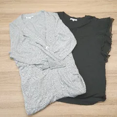 ◇ 《 GLOBAL WORK まとめ売り2点セット サイズL フリル シンプル ロング丈 カットソー/カーディガン レディース 》 E  【1305180010450】