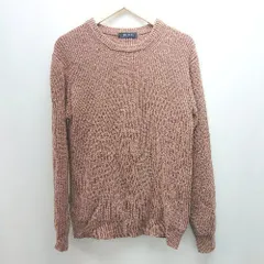 ◇ nano universe ナノユニバース カジュアル シンプル クルーネック 秋冬 長袖 ニット サイズL ブラウン レディース E  【1305180010009】