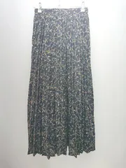 ◇ GRL グレイル 花柄 総柄 ウエストゴム 薄手 ロング プリーツ スカート サイズM ブラック レディース E  【1305180011327】