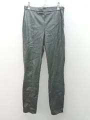 ◇ ZARA ザラ レザー サイドファスナー かっこいい タイト ストレートパンツ サイズUSA S ブラック レディース E  【1305180011051】