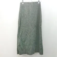 ◇ reca レカ ウエストゴム スリット 起毛 シンプル オシャレ ロング丈 タイト スカート サイズF グレー系 レディース E  【1305180017596】