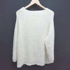 ◇ basement online 明るい 無地 シンプル ニット 長袖 セーター サイズF アイボリー レディース　メンズ E  【1305180016995】