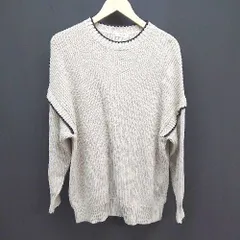 ◇ lowrysfarm ローリーズファーム 無地 ライン入り ニット 長袖 セーター サイズF ブラウン レディース E  【1305180016964】