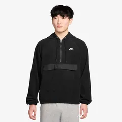 NIKE(ナイキ) ナイキ クラブ ウィンター L/S フーディ スポーツスタイル ウェア スウェットシャツ HV1440、(010)ブラック/(ホワイト)