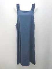 ◇ Grandeir 肩ゴム スリット シンプル オシャレ ノースリーブ ひざ丈 ワンピース 表記なし ネイビー系 レディース E  【1305180018005】