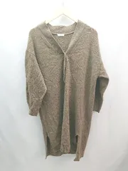 ◇ LOWRYS FARM Vネック ケーブル 起毛 ボタン シンプル スリット オシャレ 長袖 ニット サイズF ブラウン系 レディース E  【1305180018685】