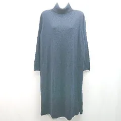 ◇ A/C DESIGN BY ALPHA CUBIC ハイネック ケーブル シンプル オシャレ 長袖 ニット サイズM ネイビー系 レディース E  【1305180018388】