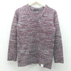 ◇ AZUL ﾒﾗﾝｼﾞ Vネック ｶｼﾞｭｱﾙ 綺麗め 長袖 ニット セーター サイズXS パープル系 レディース E  【1305180026239】