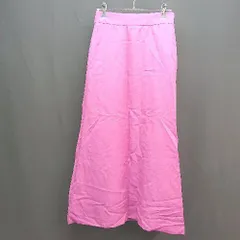 ◇ ROPE シンプル オフィスカジュアル 裏地付き ロング フレア スカート サイズ36 ピンク レディース E  【1305180027212】