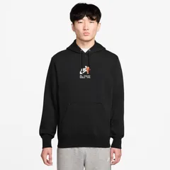 NIKE(ナイキ) ナイキ クラブ BB アイコン BL L/S フーディ スポーツスタイル ウェア スウェットシャツ HV1392、(010)ブラック/ブラック