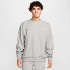 NIKE(ナイキ) ナイキ クラブ FT オーバーサイズ L/S クルー ウェア スウェットシャツ HJ1820、(063)Dグレーヘザー/グレー