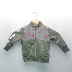 ◇ DIESEL ディーゼル プリント 裏起毛 ジップアップ ハイネック カワイイ 長袖 ジャケット 表記なし ブラウン系 メンズ E  【1305180029049】