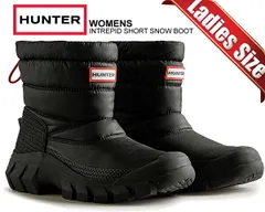 ハンター ウィメンズ インテレピッド ショート スノーブーツ HUNTER WOMENS INTREPID SHORT SNOW BOOT BLACK wfs2108wwu-blk レディース 防水 雨靴 ブラック