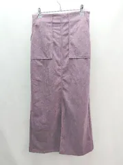 ◇ 新品 Re:EDIT スリット ウエストゴム サイドジップ 起毛 ロング丈 タイト スカート サイズL パープル系 レディース E  【1305180029834】